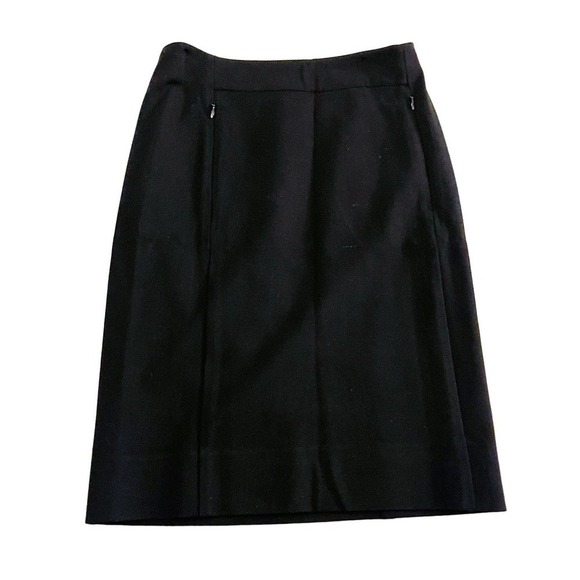 Diane Von Furstenberg DVF Black Hidden Front Pocket Pencil Skirt SZ4 - Picture 1 of 5